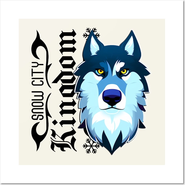 snow city kingdom Wolf 2 Wall Art by BiG HueB